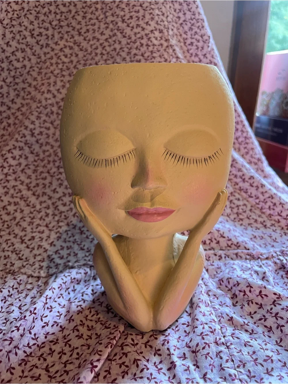 Girl Head Sculpture Vase or Flower Pot